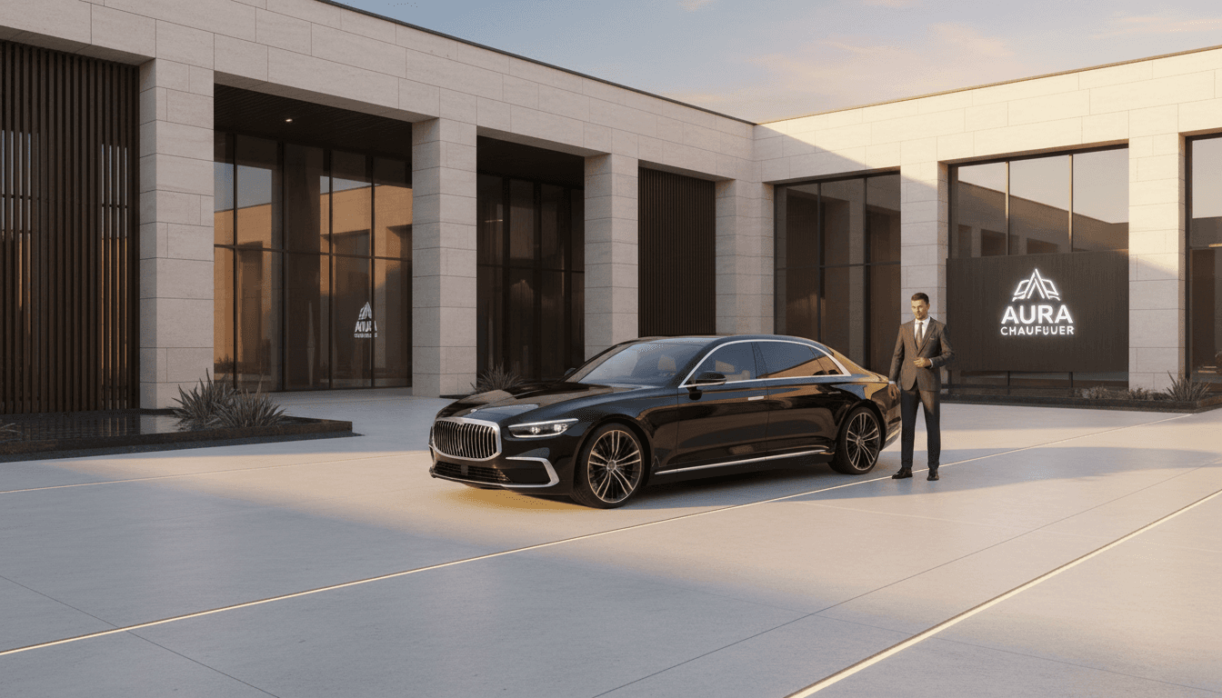 Chauffeur holding the door of a dark luxury sedan in Morocco