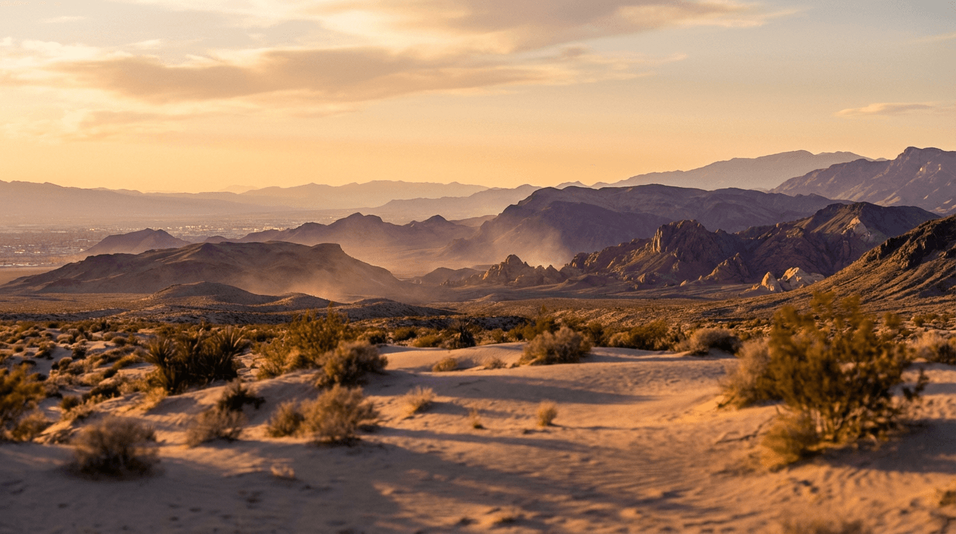 Vast Moroccan desert landscape at dusk